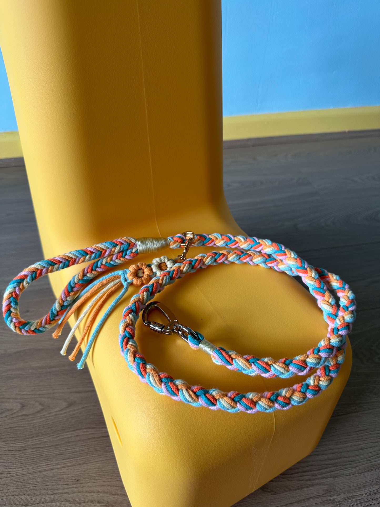 Braided Dog Leash (Orange& yellow)