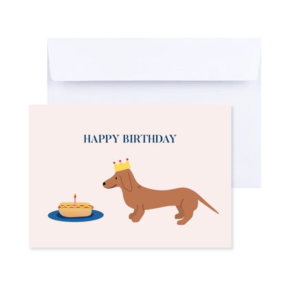 Sausage Dog Happy Birthday Card - Dog Themed Birthday Card