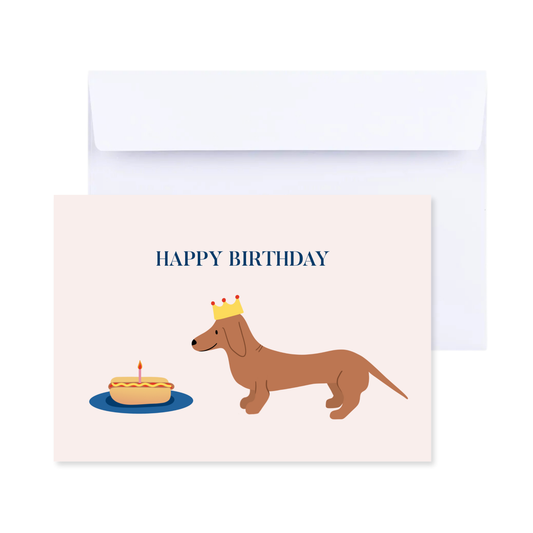 Sausage Dog Happy Birthday Card - Dog Themed Birthday Card