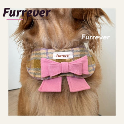 Furrever Gingham Pink Bow Cape