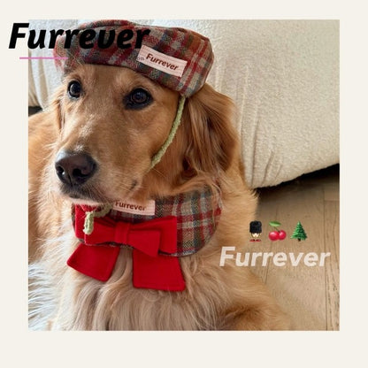 Furrever Gingham Red Bow Cape