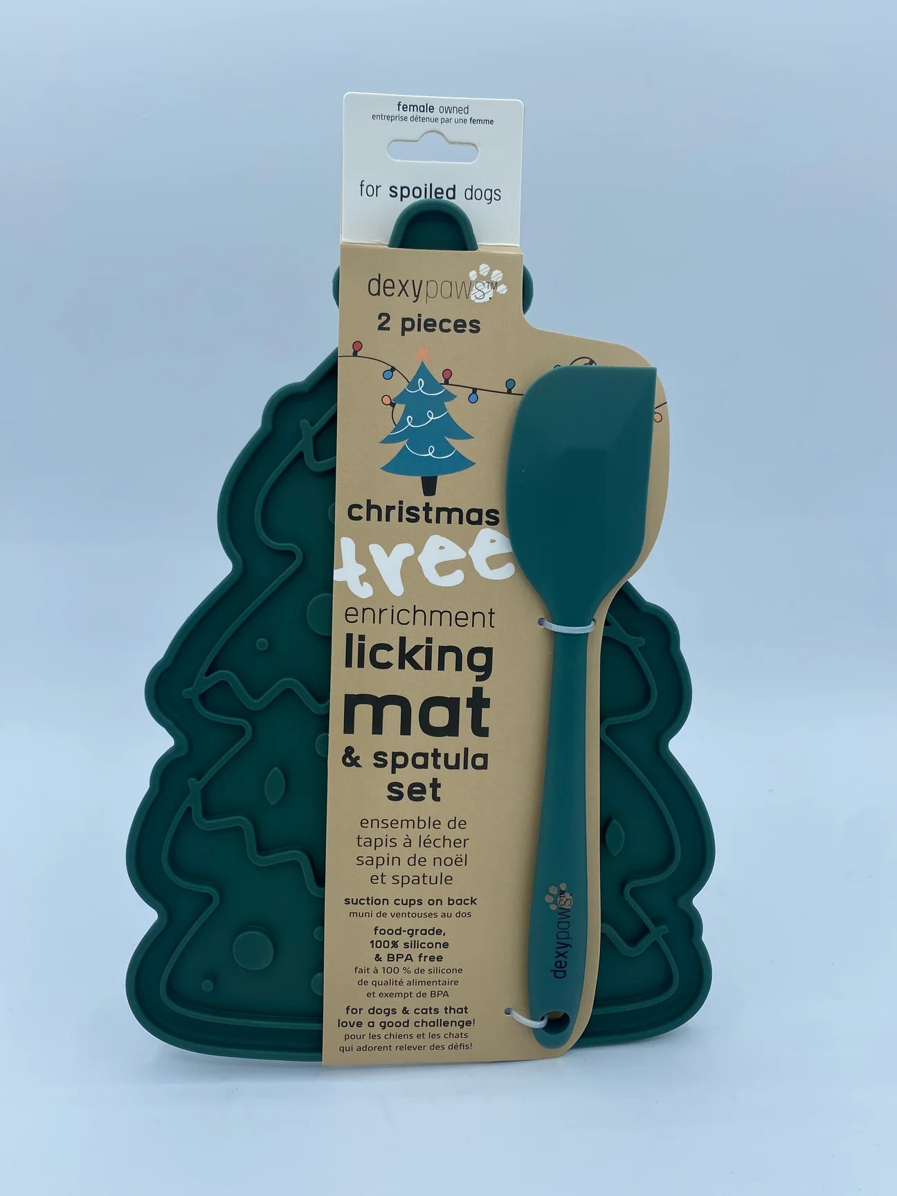 Christmas Tree lick mat+ spatula set