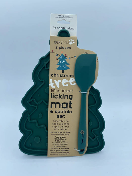 Christmas Tree lick mat+ spatula set