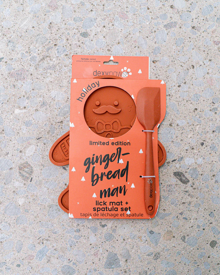 Gingerbread man lick mat+ spatula set