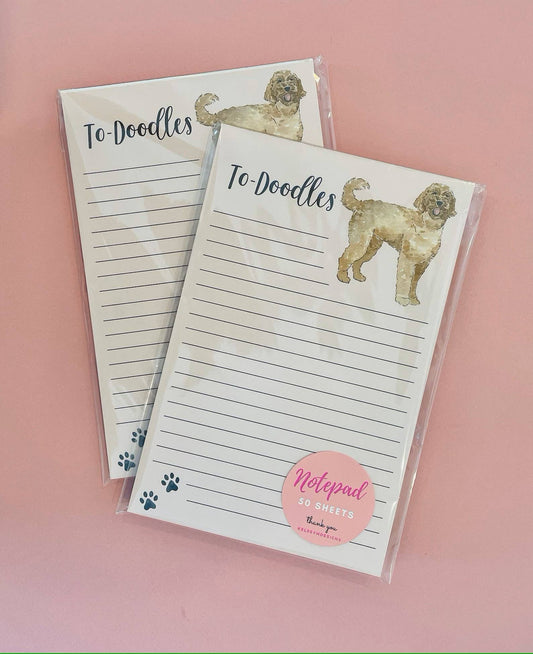 Golden Doodle Dog Notepad - Watercolor Notepad